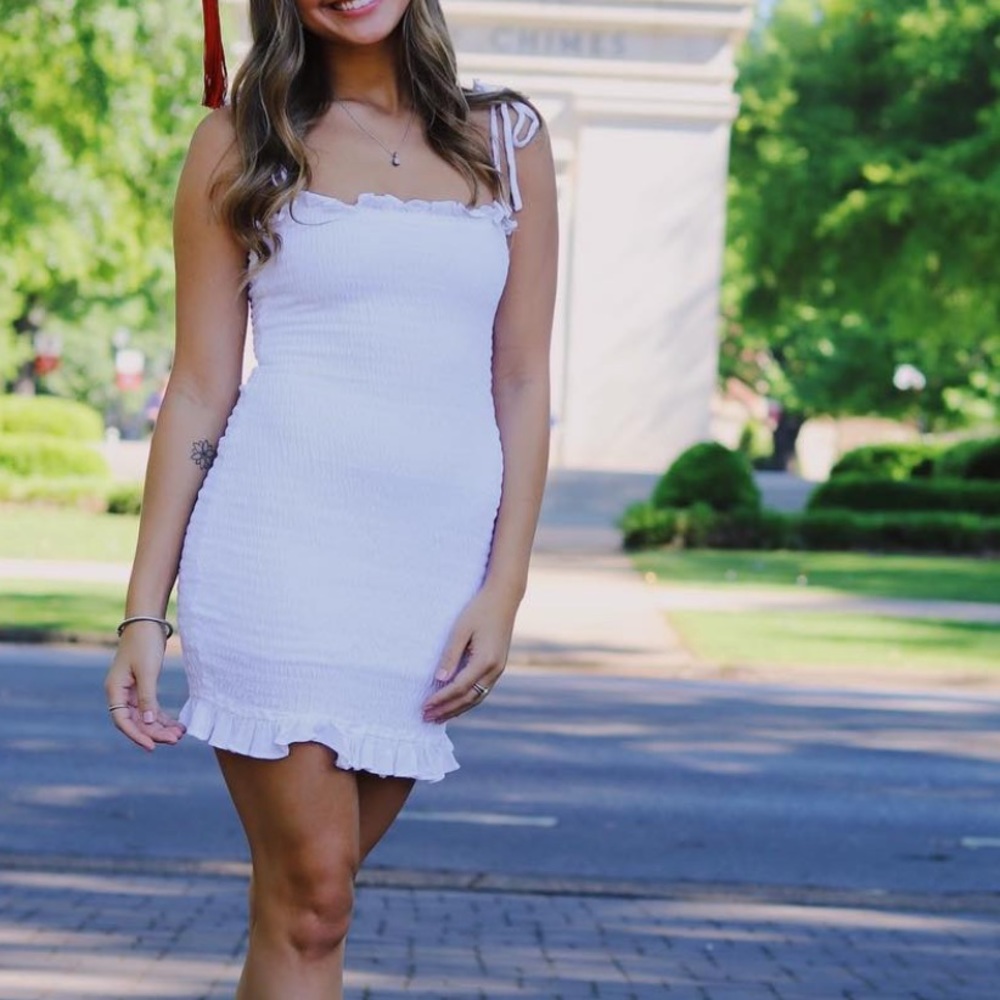 Calie Smocked Tie Dress - Revolve